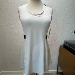 NWT Prince White Racerback Tennis Mini Dress with Black Racerback Size L
